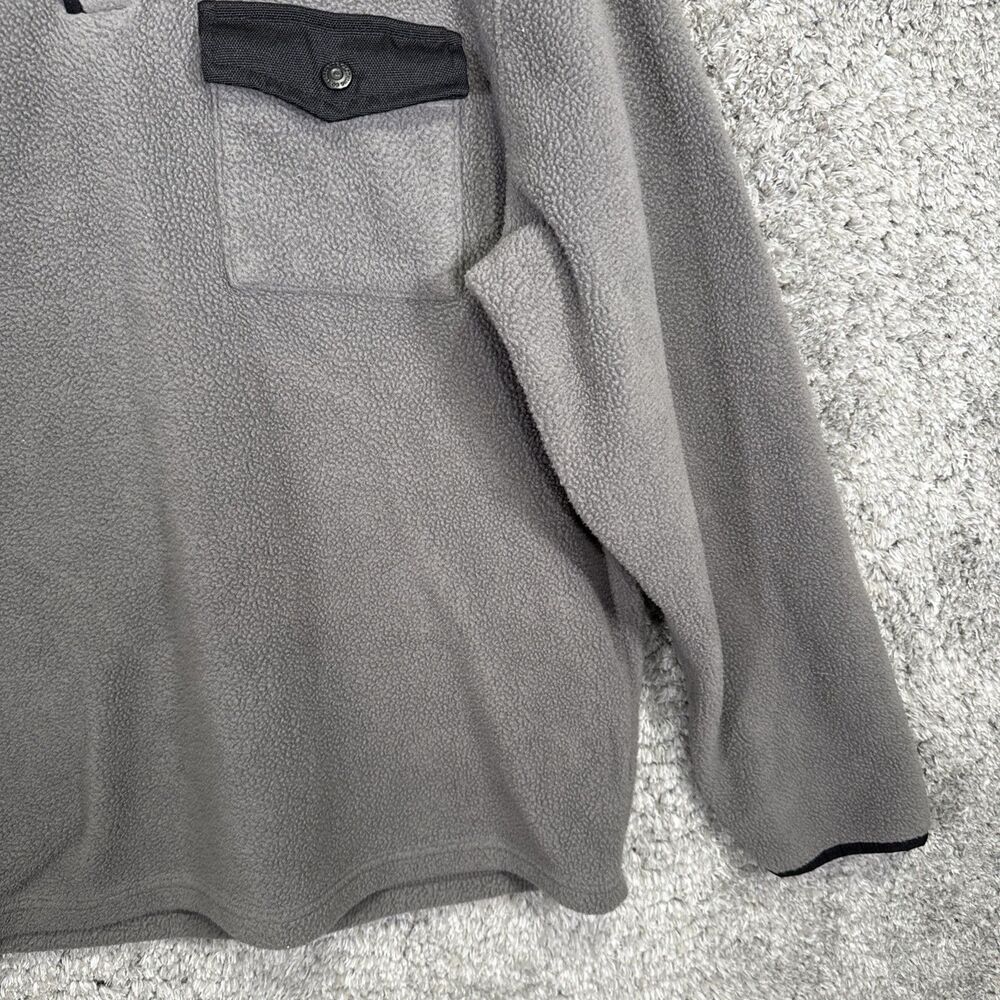 Telluride Clothing Company Men’s Fleece Pullover Snap Button Large Grey Pocket - Picture 4 of 12